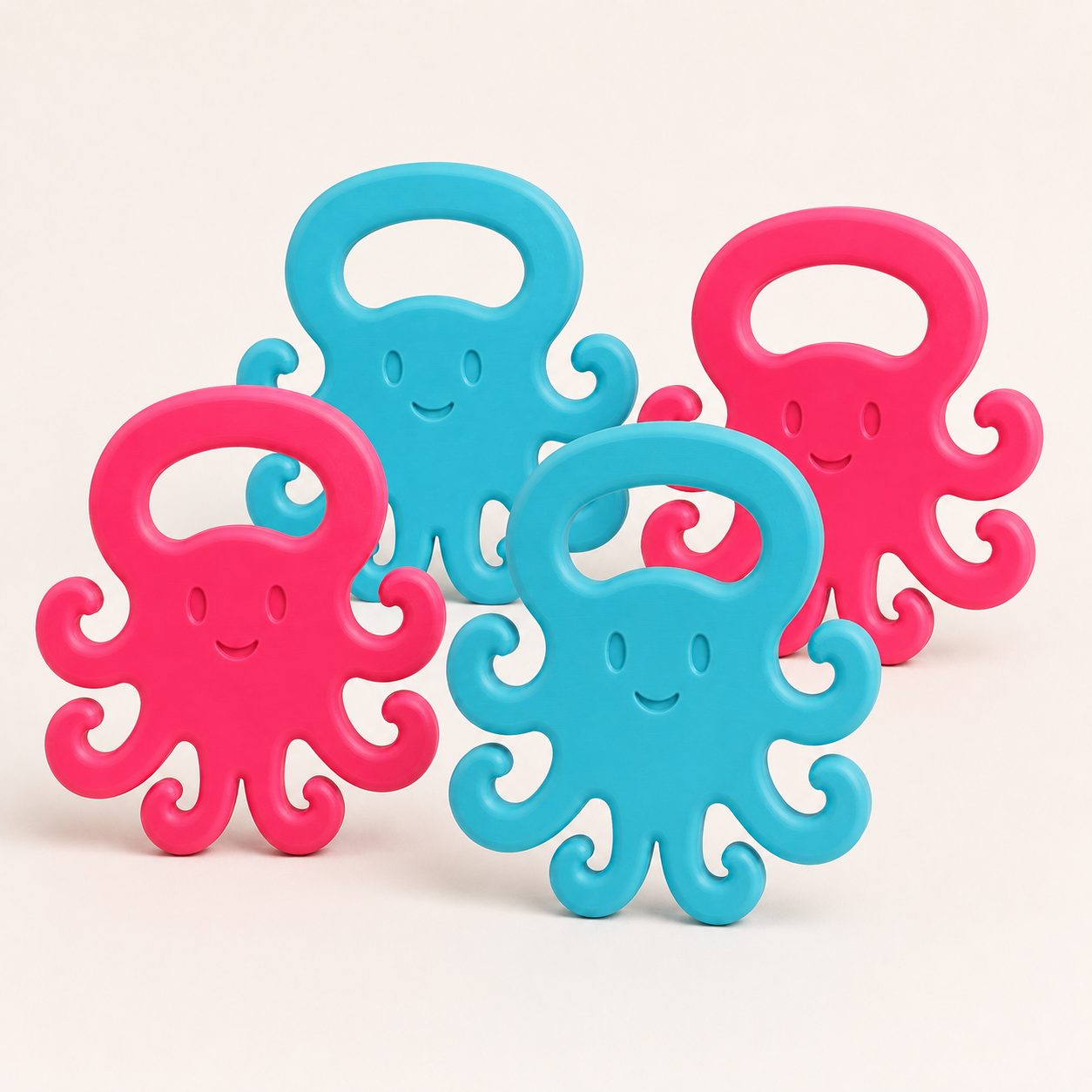 Octahook mixed four-pack with two Ocean Blue and two Signature Pink carriers